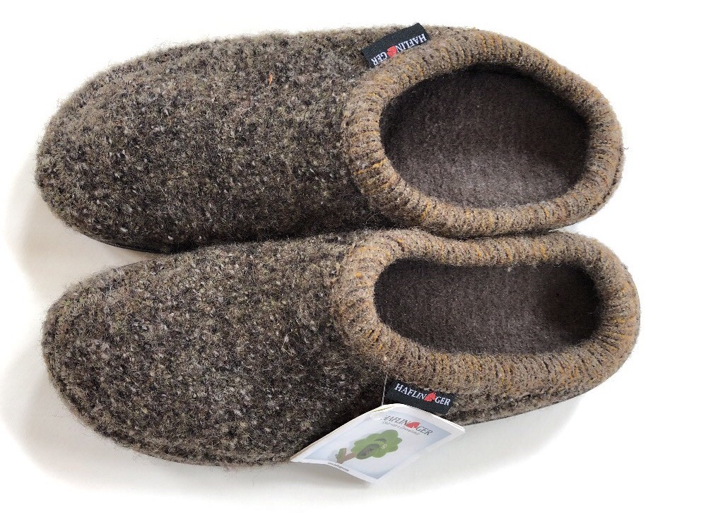 HAFLINGER MEN'S AT INDOOR & OUTDOOR WOOL SLIPPERS  Size 11 - 11.5  $95 Retail