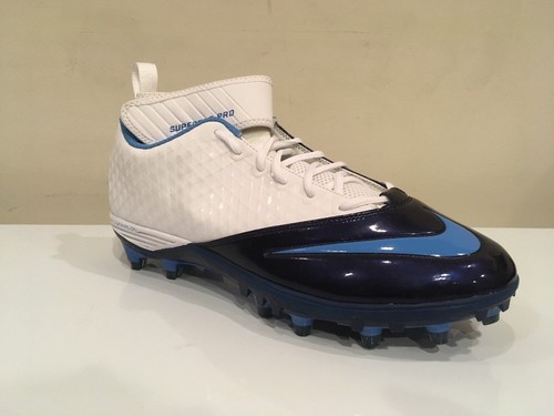 Nike 534994 Men's Lunar Superbad Pro TD Football Cleats Size 12.5 White Blue