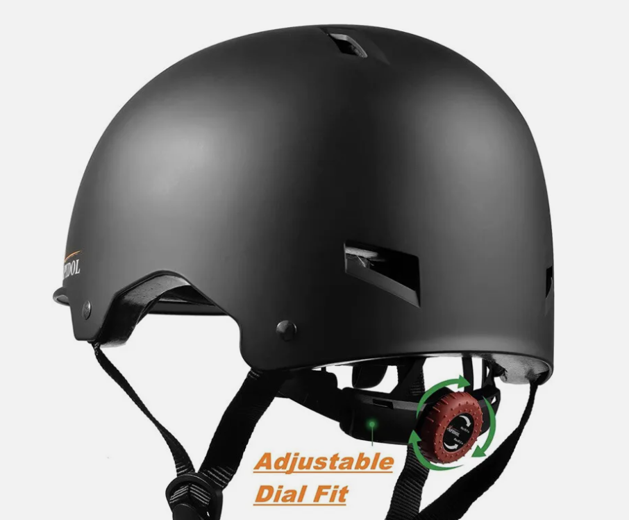 Kids Bike Skateboard Helmet, HAPIDOL FX-005, Adjustable Dial Fit,  Black