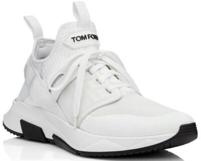 Pre-owned Tom Ford Men's Jago Designer Trainer Sneakers Mesh Shoe White J1100t Us 8.5 Nwb