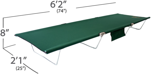 BYER OF MAINE TriLite Cot, Camping cots for Adults 74"L X 25"W X 8", Single