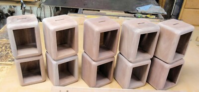 Ten Walnut Bank Cabinets for Size #1 Grecian Post Office Box Doors-Unfinished