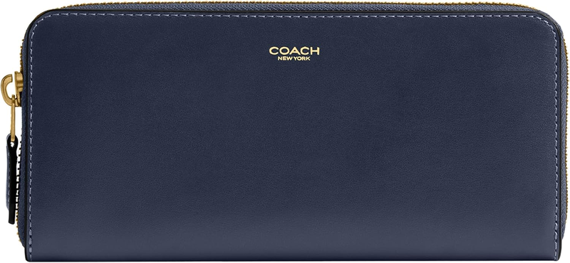 COACH Refined Calf Leather New York Slim Accordion Zip Wallet
