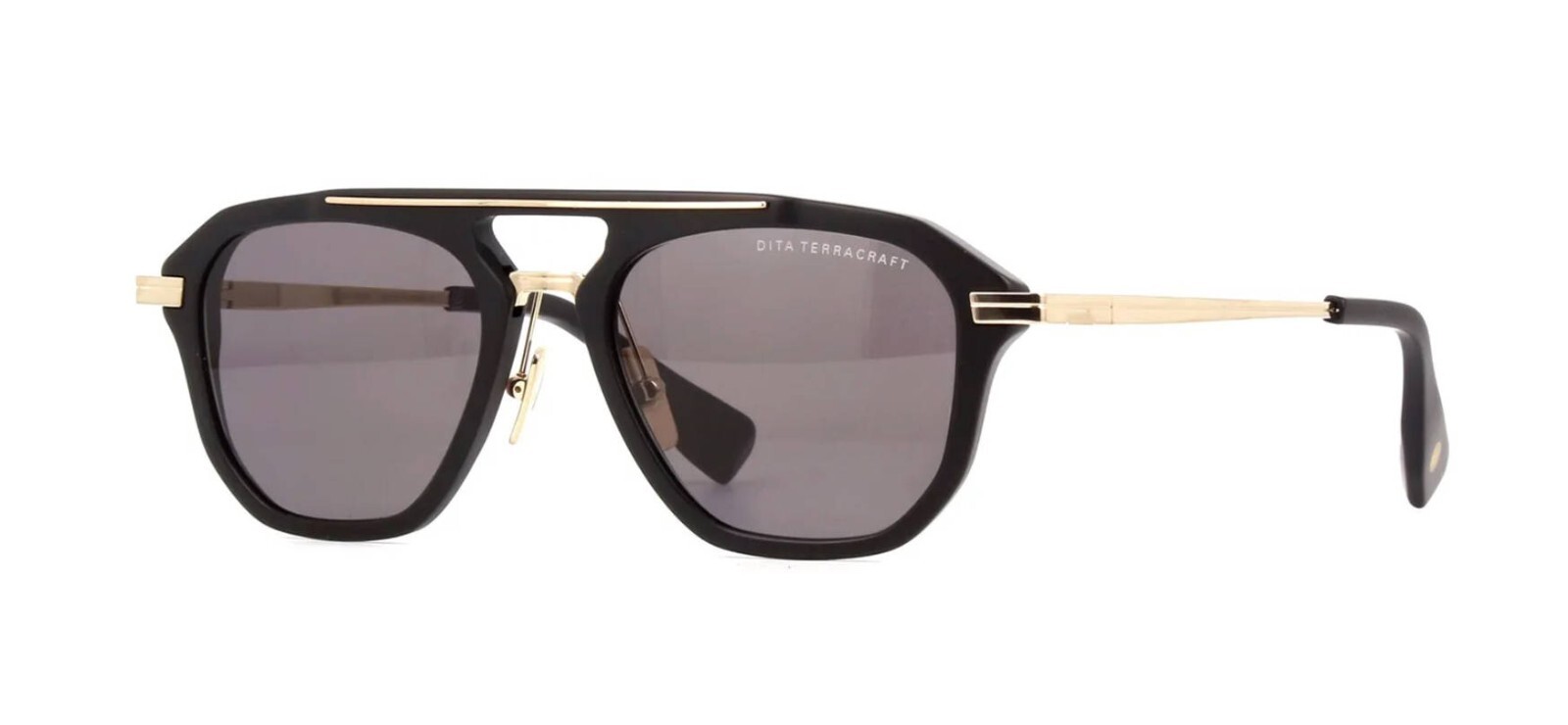 Pre-owned Dita Terracraft Matte Black And White Gold/grey Smoke (01) Sunglasses In Gray