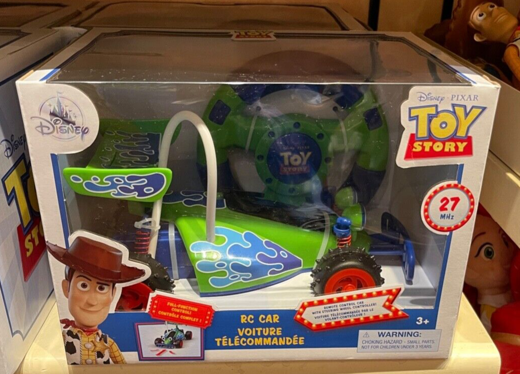 Disney Parks Toy Story Pixar RC REMOTE CONTROL CAR WITH STEERING WHEEL 27MHZ New