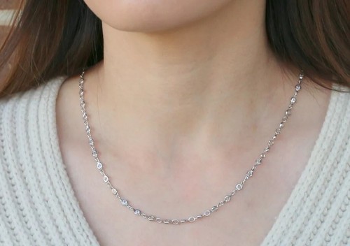 アクセサリー Silver 925 necklace Sterling Silver 925 CZ Chain Necklace 24