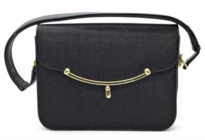 kanade key shoulder bag／black Horse Hair Handbag Shoulder Bag Canvas Leather Black Women's