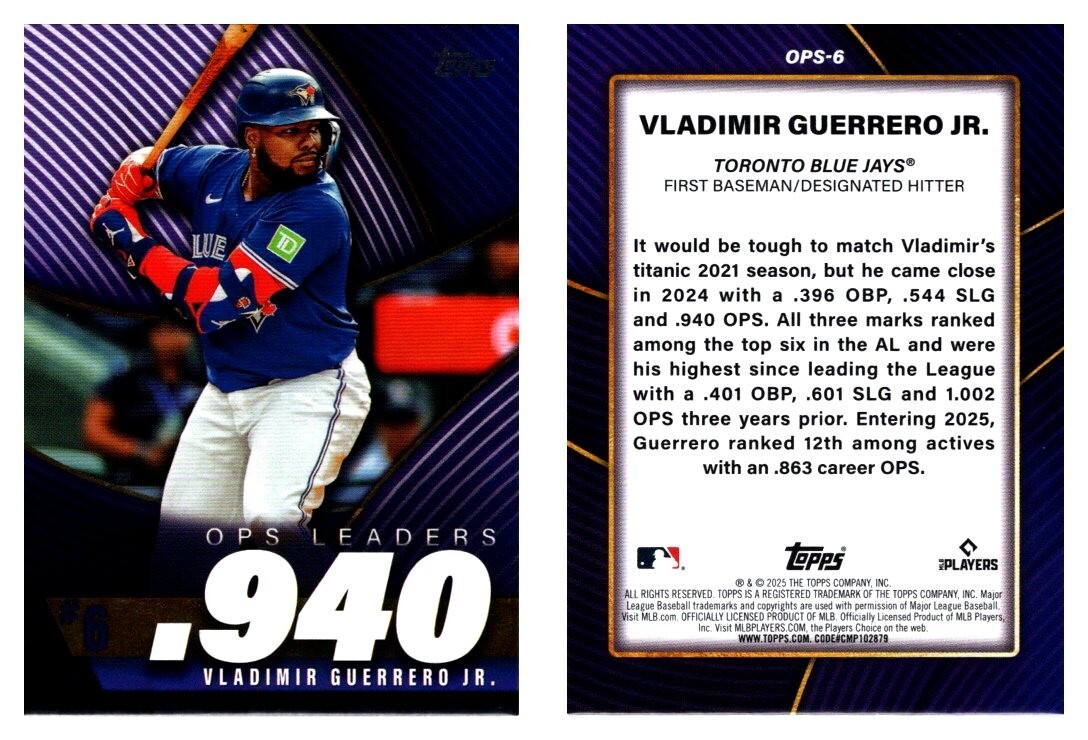 その他 toppsjapanedition Vladimir Guerrero Jr. 2025 Topps Series 2 Vladimir Guerrero Jr #OPS-6 OPS Blue