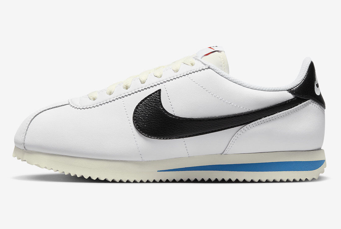 Nike Cortez Белые Черные Фото Синие Спортивные Кроссовки Ретро DM4044-100 Мужские Размер