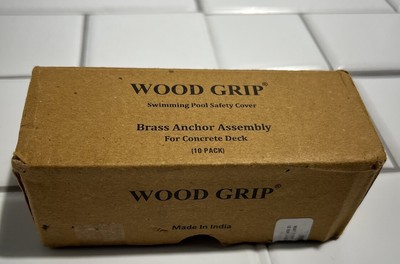 10 Pack Brass Pool Cover Anchors for Concrete & Pavers | Universal Size Fits 3/4