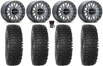 Raceline Podium Bdlk 15'' Wheels Grey 37'' RC500S Sticky Tires Can-Am Defender