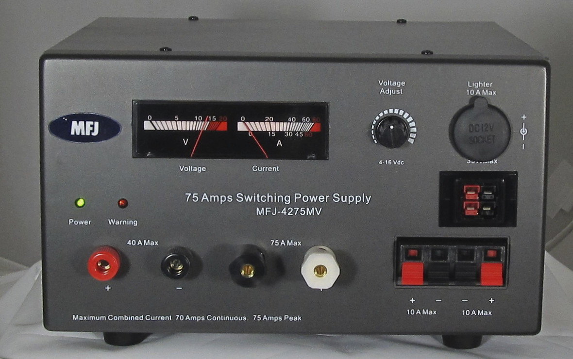 MFJ4275MV Heavy Duty 75A Switching Power Supply with Adj. Voltage and