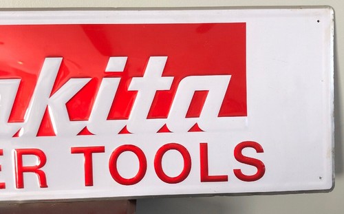 Makita Power Tools Dealer Sign 32x12” Red And White Embossed