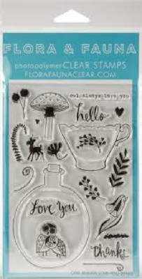 FLORA N FAUNA  Clear Cling Stamps  OWL ALWAYS LOVE YOU