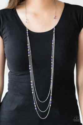 paparazzi long purple necklace