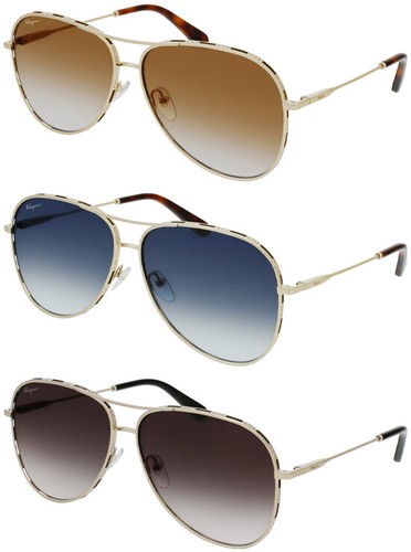 Ferragamo Womens Aviator Sunglasses w/ Gradient Lens - SF268S - Made in Italy
