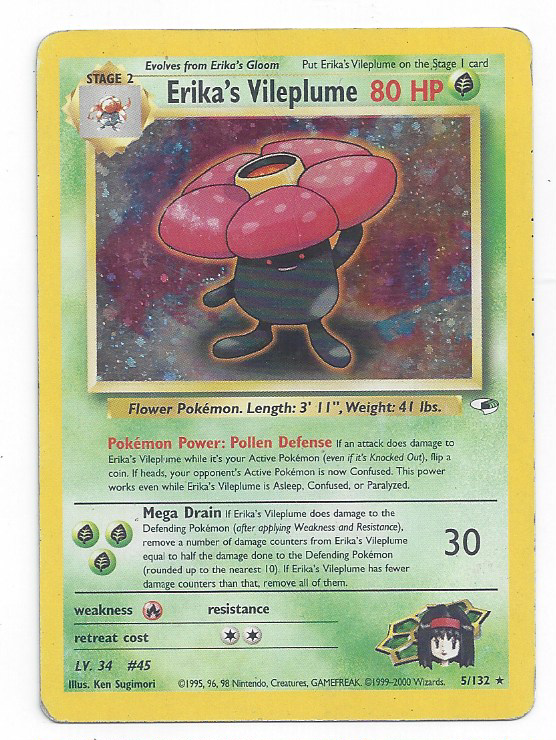 ポケモン - ポケモンカード　英語版 エリカのラフレシア　Erika's Vileplume Pokemon Erika's Vileplume-5/132 Holo Unlimited Gym Heroes