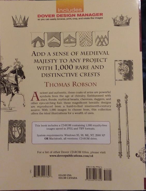 Dover 1,000 Heraldic Designs Book & CD Clip Art Digital Ephemera Scrap