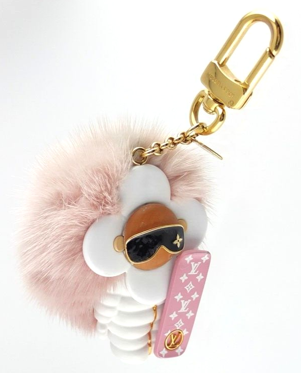 Louis Vuitton M80248 Keychain Vivienne Pink Fur Bag Charm