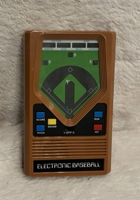 Mattel Handheld Electronic Baseball Game Tested & Working Brown Portable