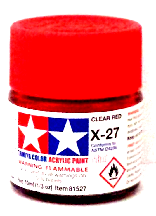 スーパー9 Tamiya 81527 X-27 Clear Red 1/3 oz Acrylic 