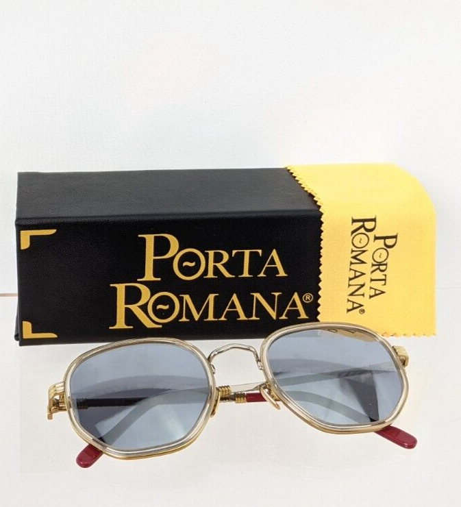 Pre-owned Porta Romana Authentic  Sunglasses Mod 1262 Col 100gf Gold Plated Vintage In Blue