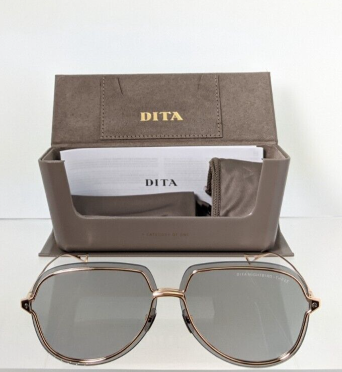 Pre-owned Dita Authentic  Sunglasses Nightbird - Three Dts 520-62-02 Gold Frame In Gray