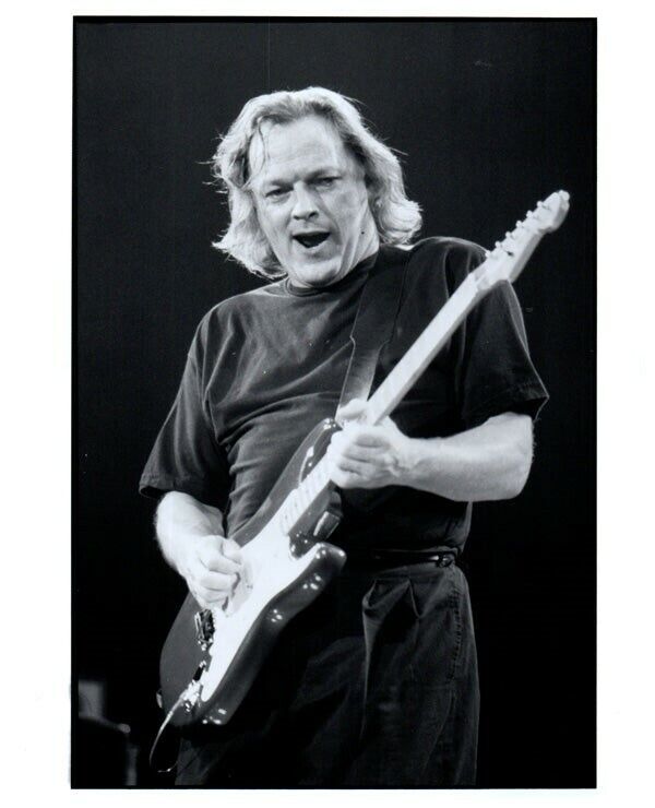 Pink Floyd David Gilmour playing guitar Original 8x10 Photo Agency Stamped RARE