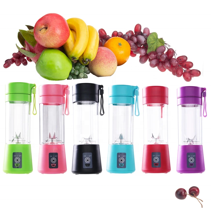Portable Blender/Juicer Hand Held 12.8 oz. 6 Blade USB Rechargeable, In 6 Colors