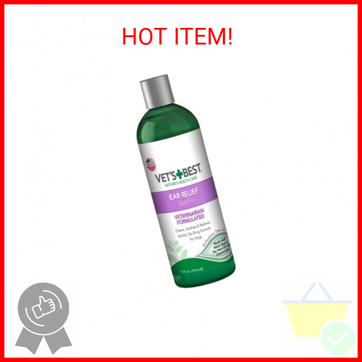 Vet's Best Ear Relief Wash Cleaner for Dogs, 16 oz Refill