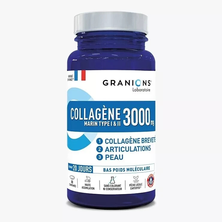 Granions CollagÃ¨Ne Marin Type I Et Ii 3000 Mg 80 ComprimÃ©S Anti Ã¢Ge