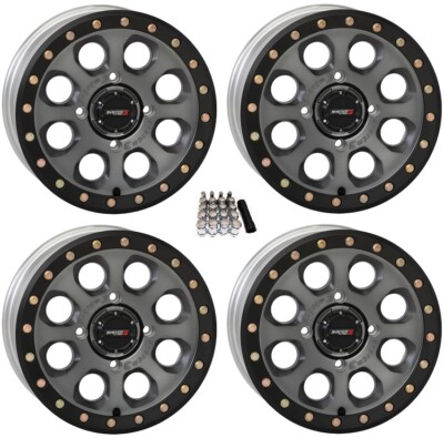 System 3 SB-7 Beadlock 14'' Wheels Titanium (4+3) Kawasaki Teryx Mule