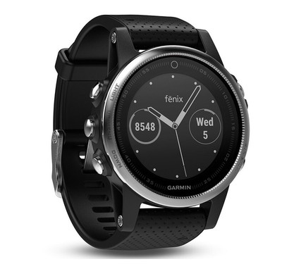 Montre connectée Garmin fenix 5 S argent avec bracelet noir