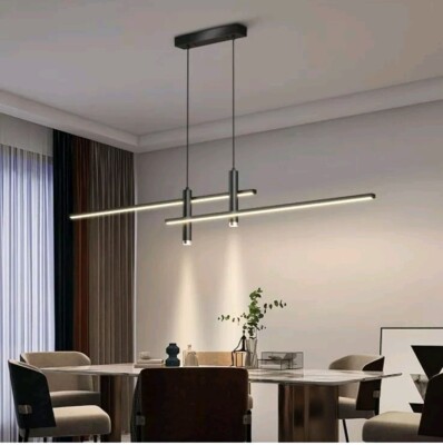 Modern LED Pendant Light Fixture 36 in Dimmable LED Linear Chandelier Adjustable