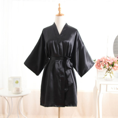 Silk Satin Robe Wedding Bride Bridesmaid Kimono Dressing Gown Sleepwear Bathrobe