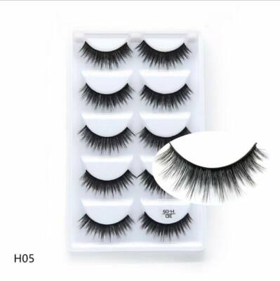 NEW 10/5Pair 3D Mink False Eyelashes Wispy Cross Long Thick Soft Fake Eye Lashes