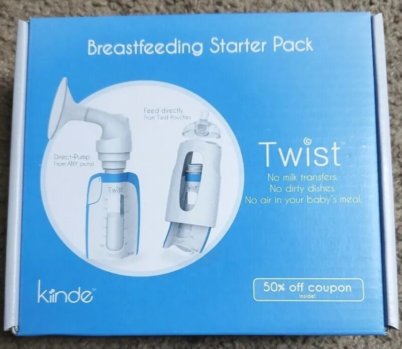Breastfeeding Starter Pack Kiinde Twist Kit New in Box Direct Pump Breast Milk