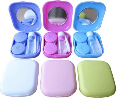 6 Pack Contact Lens Case Kit With Insert Mirror Lightweight,