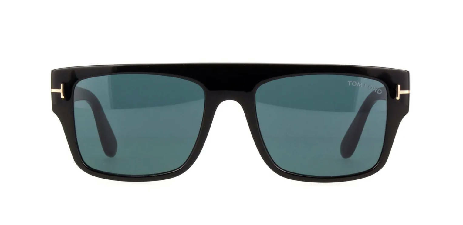 Pre-owned Tom Ford Dunning-02 Ft 0907 Shiny Black/blue (01v) Sunglasses