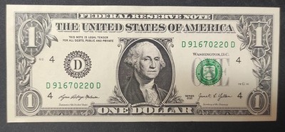 EE. UU. Billete de 1 dólar 2021 D (4) Cleveland Ohio