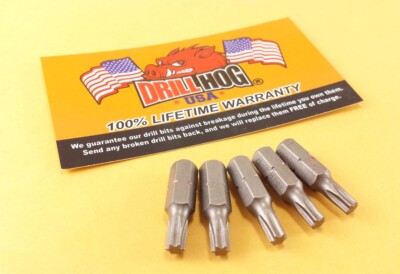 Drill Hog  T-40 Insert Bit Torx T-40 Star Bit t-40 x 1'' Lifetime Warranty 5 Pc