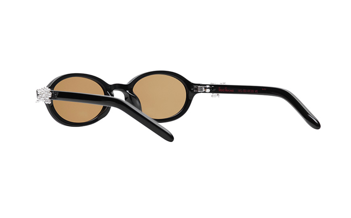 Pre-owned Mardi Mercredi Round Sunglasses M.o-001_black / + Pearl Accessories In Yellow