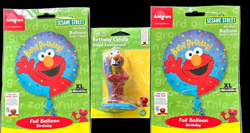 Sesame Street Elmo Cake Topper birthday candle Crayons RARE read