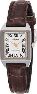 Casio LTP-V007L-7B2 Men's Watch NEW Genuine Leather Band Roman Numerals