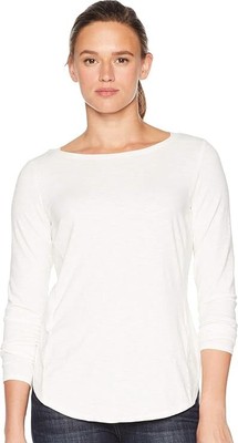 Royal Robbins Feminino Yosemite Slub Gola canoa Манга Комприда, Кремовая, Маленькая