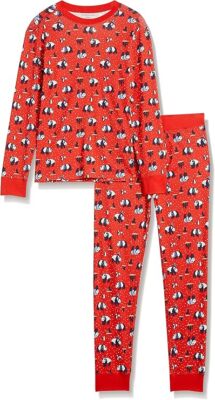 Amazon Essentials Men's 2-Piece Red with Panda Print Knit Pajama Set - Size: S