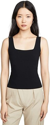 

Женская майка Vince с квадратным вырезом, черная, большой размер, Черный