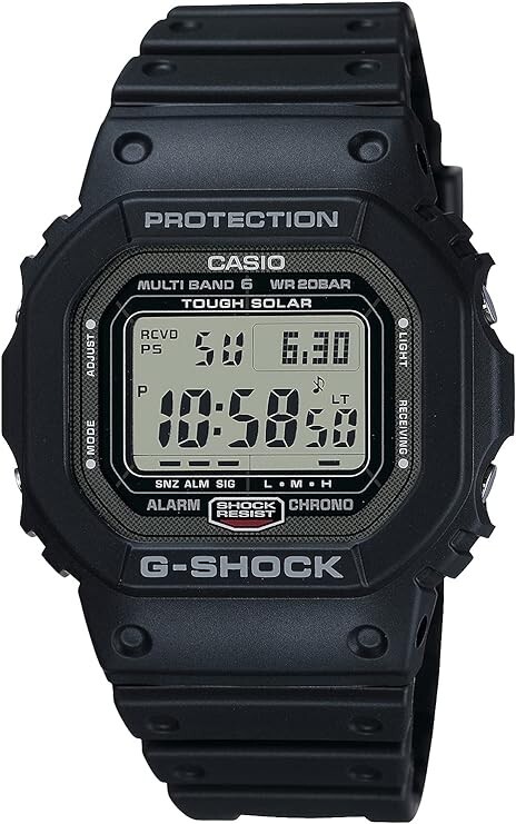 Pre-owned Casio G-shock Gw-5000u-1jf Radio Solar Digital Multiband 6 Black Men's Watch