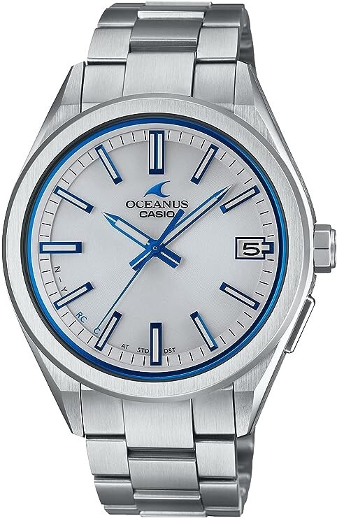 Pre-owned Casio Oceanus Ocw-t200s-7ajf White Dial Elegant Bluetooth Solar Men White Watch