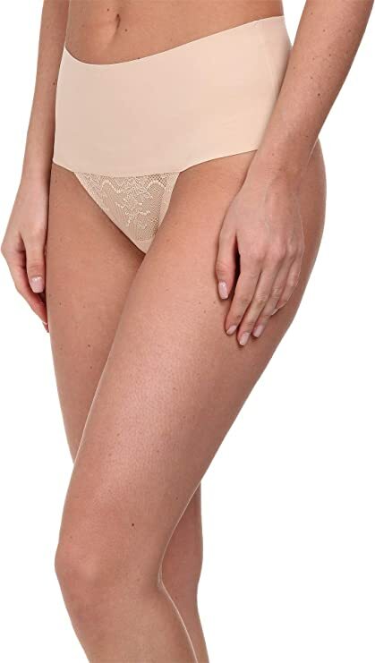 Женские кружевные стринги SPANX Undie-Tectable SP0615, телесного цвета, большие